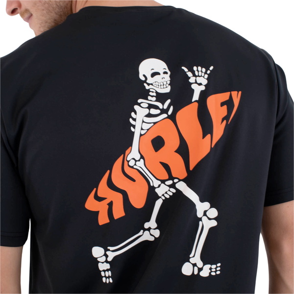 2026 Hurley Mens Regular Flamengue Short Sleeve Rash Vest MLEU00007 - Black